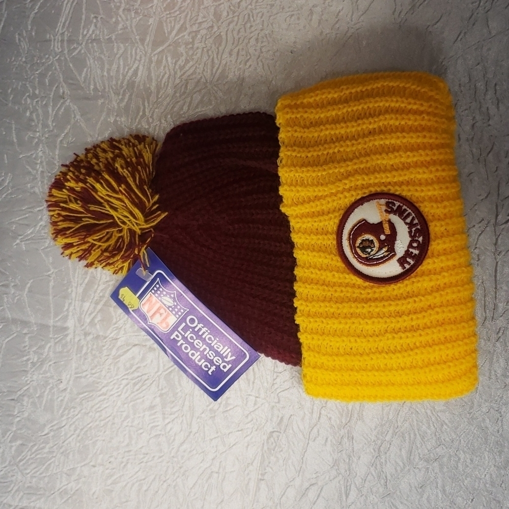 𝅺washington Red Skins 1980's Vintage Deadstock Custom Beanie Hat Redskins NWT